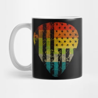 Retro American Flag Guitar Pick Mug